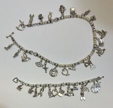 SUNDANCER Jewelry Co SJC Sterling/ Pearl Catholic Charm Necklace Bracelet Set picture