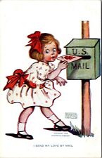 Katharine Gassaway artwork Postcard Girl Mailing Letter U.S. Mail~138778 picture