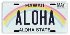 Aloha Hawaii Rainbow Metal License Plate picture