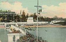 VTG CRYSTAL BEACH AND PIER ONTARIO POSTCARD-CANADA WAR TAX STAMP 1907-1915 picture