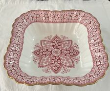 Rare Spode Primrose Pink 9” Square Vegetable Bowl In Excellent Condition. picture