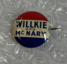 1940 Willkie and McNary Republican Nominee for President Campaign Button Pin picture