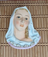 Porcelain Wall Plague  Virgin Mary / Madonna Bust 1956 - Christianity-  Lefton picture