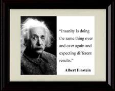8x10 Framed Albert Einstein Quote on Insanity Print picture