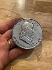 Benjamin Franklin Coin Desk Paperweight President Collector Metal 3” GIFT 1/8LBS picture