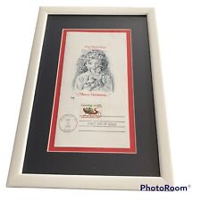 Merry Christmas First Day of Issue 25¢ Sleigh Stamp Framed Picture picture