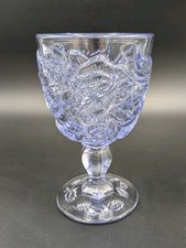 Madonna Inn Lavender/Amethyst Glass Goblet Rose Pattern, Vintage picture