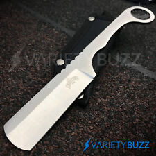 Straight Edge Razor Fixed Blade SILVER Cleaver TANTO Hunting Knife Karambit NEW  picture