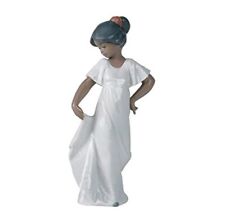 NAO BY LLADRO #1374 LITTLE SWEETHEART BRAND NIB BLACK GIRL WHITE DRESS DANCE F/S picture