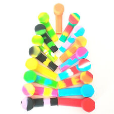 10PC 3.4'' Silicone Smoking Hand Pipe Metal Bowl With Cap Lid Pocket Pipe Set picture