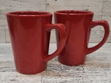 Two PIER 1 IMPORTS Earthenware Solid Deep Red 5