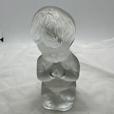Viking Frosted/ Clear Praying Boy Statue Or Bookend 5.75” picture