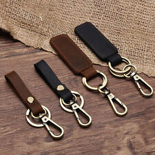 Men Creative Metal Leather Key Chain Ring Keyfob Car Home Keyring Keychain Gift picture