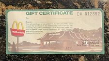 Vintage NEW UNUSED 1977 McDonald’s 50 Cent Gift Certificate picture
