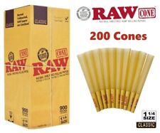 Authentic RAW Classic 1 1/4 Size Pre-Rolled Cone 200 Pack & Fast Shipping picture