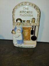 Vintage The Kitchen Madonna Ceramic Wall Plaque Fireplace Religious picture