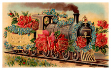 C.1909 Vintage Postcard Roses Train Conotton Ohio Collectible Ephemera picture