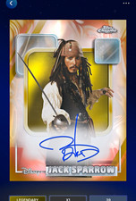 Topps Chrome Disney Pirates Jack Sparrow Johnny Depp Legendary Auto Digital #39 picture