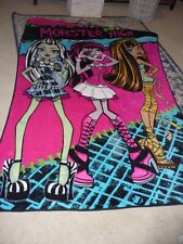 Monster High Fleece Throw Blanket Twin Bed Cover, 60x90 Draculaura Cleo Frankie picture