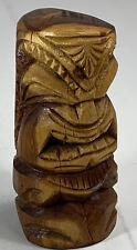 Vtg Hawaiian Hand Carved Tiki Wood Garden Tropical Statue Figure Artist Signed picture