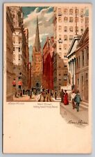 Tuck art Wall Street and Trinity Church New York Private mailing card picture