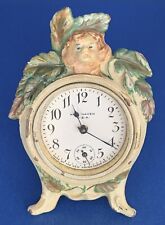 ANTIQUE-NEW HAVEN CLOCK Co.-ART NOUVEAU-FIGURAL-WIND UP CLOCK-WORKS-ACCURATE picture