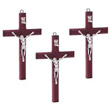 Crucifix Wall Cross, 4.7 inch Small Wooden Cross for Home Decor (3 3 Pieces picture