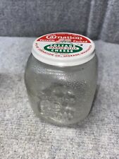 VINTAGE CARNATION COTTAGE CHEESE GLASS JAR WITH LID  picture