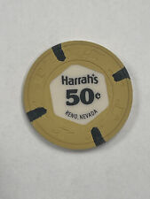 50 CENT HARRAH'S CASINO CHIP RENO NEVADA 1970'S VALUE CODE J $50-$59 picture