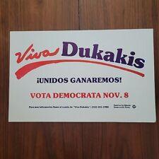 1988 Michael Dukakis Viva Spanish Illinois Campaign Poster 14