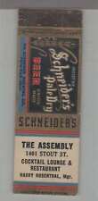 Matchbook Cover - Beer - Schneider's Pale Dry Beer Trinidad, CO picture