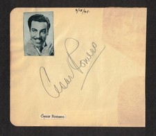 Cesar Romero & Edgar Bergen Original Signed Autograph Album Page Dated 1941 picture
