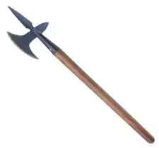32 Inches Elite Medieval Cavalry Hand Forged Fully Functional Wooden Battle Axe picture
