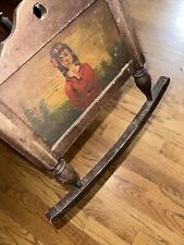 Vintage Antique Victorian Baby Doll Wooden Rocking Cradle 14x22 ❤️#3 picture