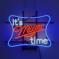 It's Miller Time Neon Sign Light Handmade Real Glass Tube Wall Hanging 17