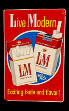 VINTAGE L&M LIVE MODERN 18” EMBOSSED METAL SIGN CAR GAS OIL TOBACCO CIGARETTE picture