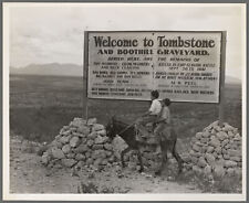 Old 8X10 Photo, 1930's Sign entering Tombstone, Arizona 57591870 picture