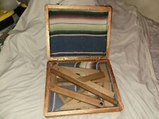    Antique/Vintage 1920's Handmade Architects Box with tools square's,triangles picture