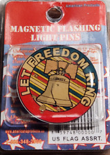 Vintage Magnetic Flashing Light PIn Sealed New Old Stock Liberty Bell picture