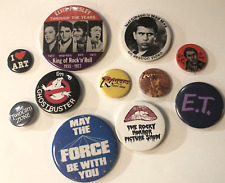 Lot of 11 1970s Pop-Culture Buttons – Star Wars, E.T. Ghostbusters picture