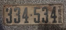 Vintage Texas License Plate 1926 picture