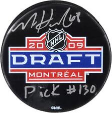 Mike Hoffman Canadiens Signed 2009 NHL Draft Logo Hockey Puck w/