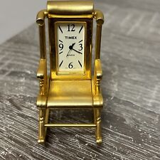Timex Rocking Chair Miniature Clock Gold Tone picture