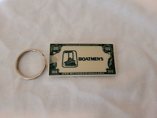 Vintage Boatmen's Bank 100 Dollar Bill Vinyl Rubber Keychain Fob Key Ring picture