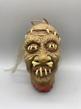 Vintage Latex/Rubber Hanging Severed Stitched Face Head Halloween Prop  picture