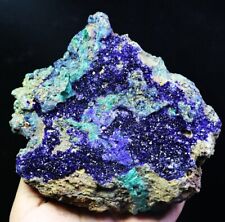 2.98lb Natural Rare Glittering Azurite Malachite Crystal Geode Mineral Specimen picture