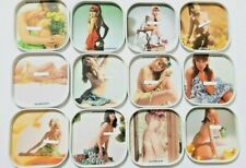 SUNTORY BEER CUSTOM Pinup Girl Coaster genuine 1980' Vintage Old All12sheets picture