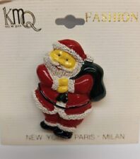 Kiss Me Quick Santa Claus Brooch Pin Vintage picture
