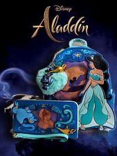 NWT Loungefly Aladdin Princess Series Lenticular Mini Backpack Wallet and Charm picture