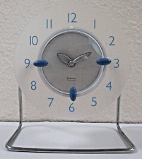 Vintage Michael Graves Blue Frosted Clear White Acrylic Modern Table Clock  picture